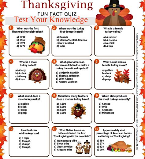 Thanksgiving Trivia Printable With Answers
